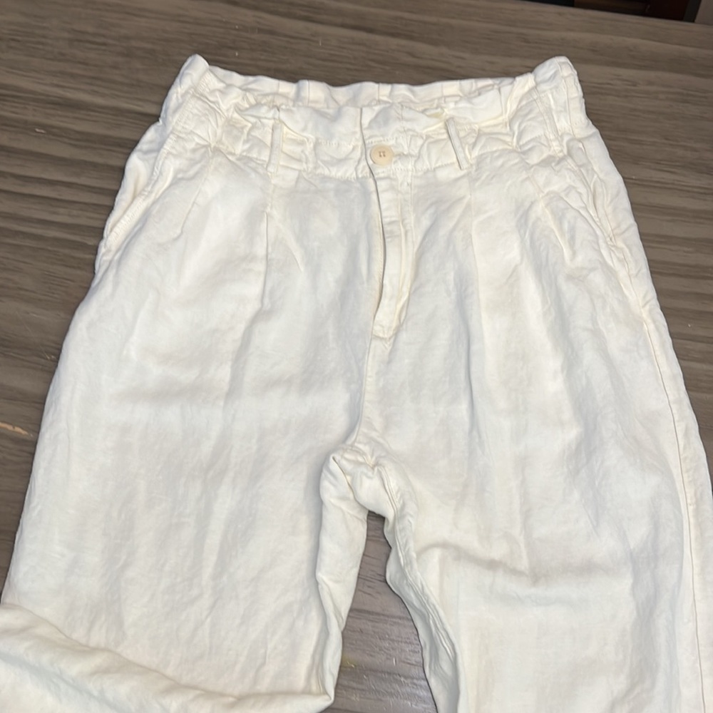 MADEWELL LINEN BLEND HIGH WAISTED PLEATED TROUSER PANTS - Picture 6 of 16
